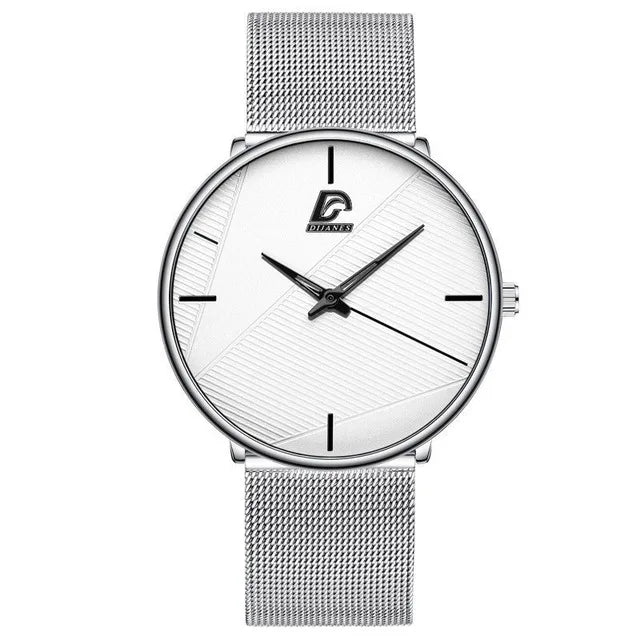 Fashion Mens Minimalist Watches Simple Men Business Ultra Thin Stainless Steel Mesh Belt Quartz Wrist Watch relogio masculino