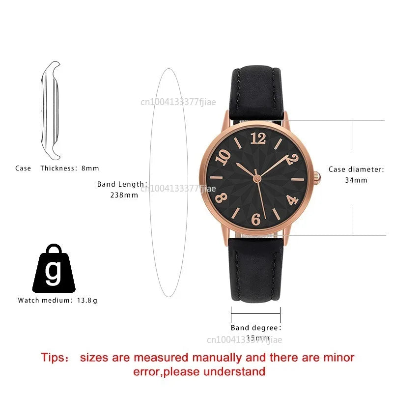 New Luxury Women's Watch Quartz Dial Digital Watch Frosted Leather Strap Ladies and Girls' Watch Reloj Para Dama Relojes
