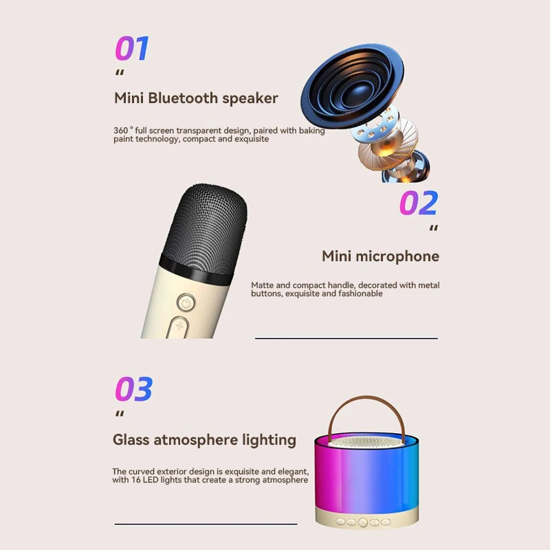 Xiaomi K52 Karaoke Machine Portable Bluetooth 5.3 PA Speaker System Wireless Microphones Home Family Singing Children's Gifts