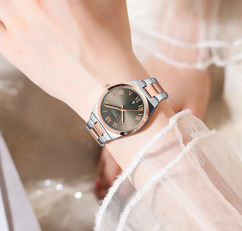Curren 9095 watches for woman Simple Roman Dial Bracelet Purple Quart Watches for Lady Girl Fashion Brand relojes para damas