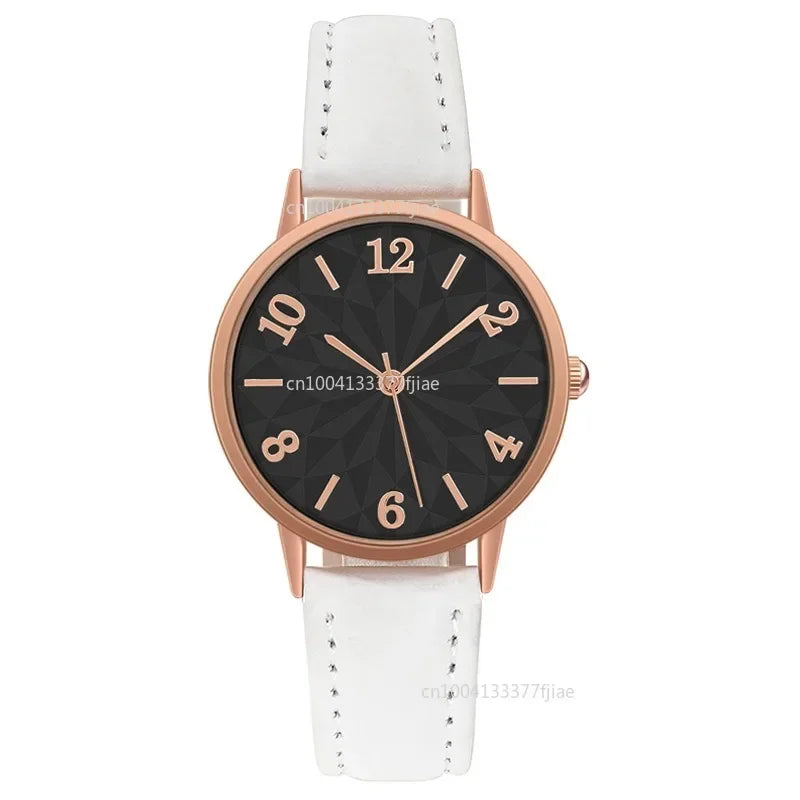 New Luxury Women's Watch Quartz Dial Digital Watch Frosted Leather Strap Ladies and Girls' Watch Reloj Para Dama Relojes