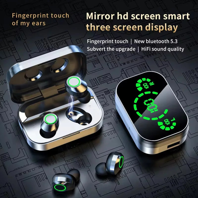 YD03 Wireless Bluetooth Earphones Headphones Outdoor Sport Headset 5.3 With Charging Bin Display Touch Control Earbuds for Muisc - Zonashopper Express