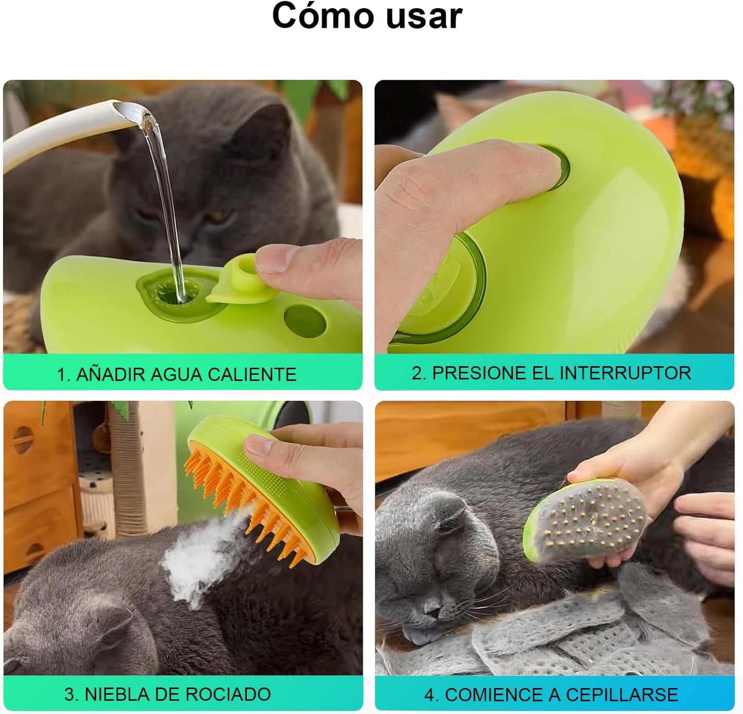 Cepillo  Vaporizador Mascotas quitapelos