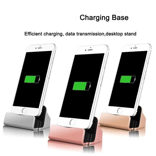 Charging Base Dock Station For iPhone X 11 Max 6 S 6S 7 8 Plus USB Cable Sync Cradle Charge Base For Android Type C Stand Holder - Zonashopper Express