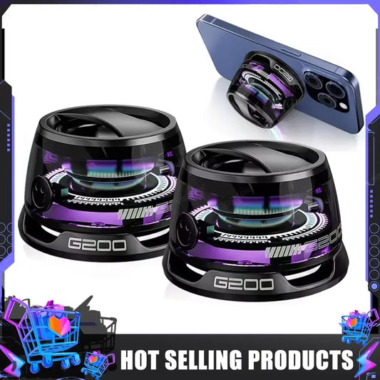 2025 NEW Bluetooth Speaker G200 RGB Lighting Magnetic Speaker BT5.3 Mini Sound Box 7 Hours Playback Phone Holder - Zonashopper Express
