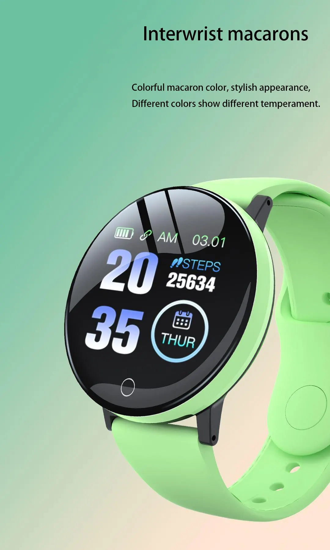 D18 Smart Watch Men Waterproof Smartwatch Women Kids Blood Pressure Monitor Fitness Tracker Watch Macaron Sport Bracelet Watches