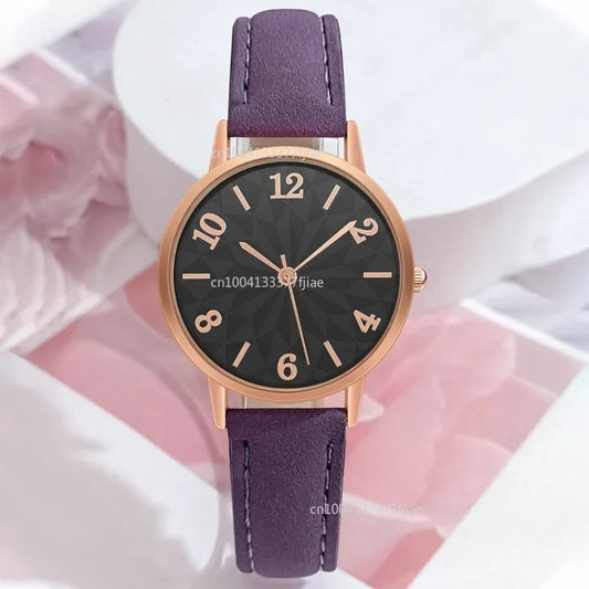New Luxury Women's Watch Quartz Dial Digital Watch Frosted Leather Strap Ladies and Girls' Watch Reloj Para Dama  Relojes