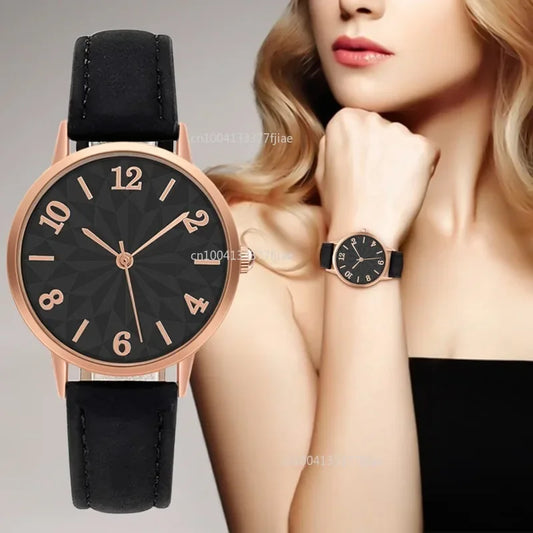 New Luxury Women's Watch Quartz Dial Digital Watch Frosted Leather Strap Ladies and Girls' Watch Reloj Para Dama  Relojes